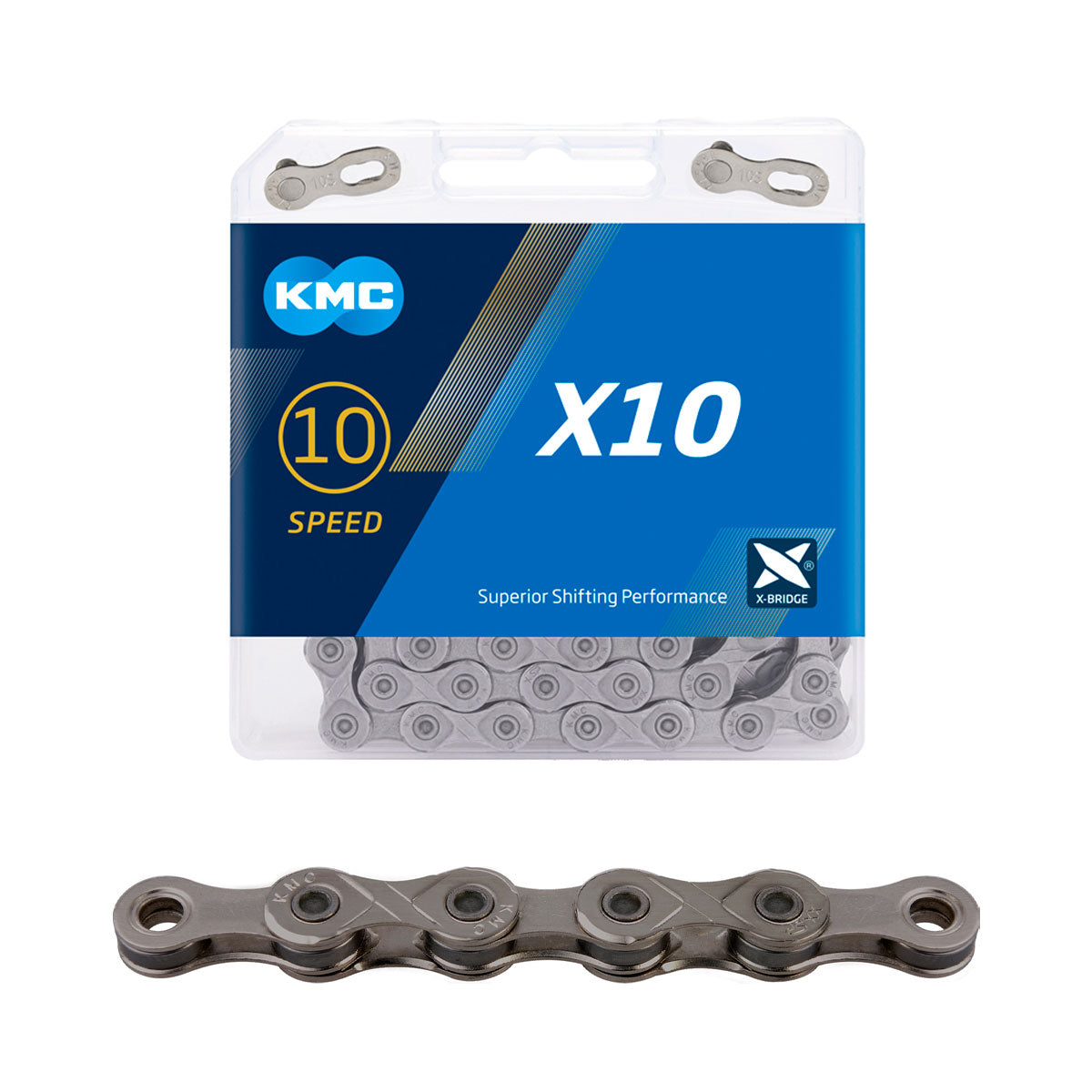 Ketju 10-v KMC X10 Grey, 1/2 x 11/128", 114L