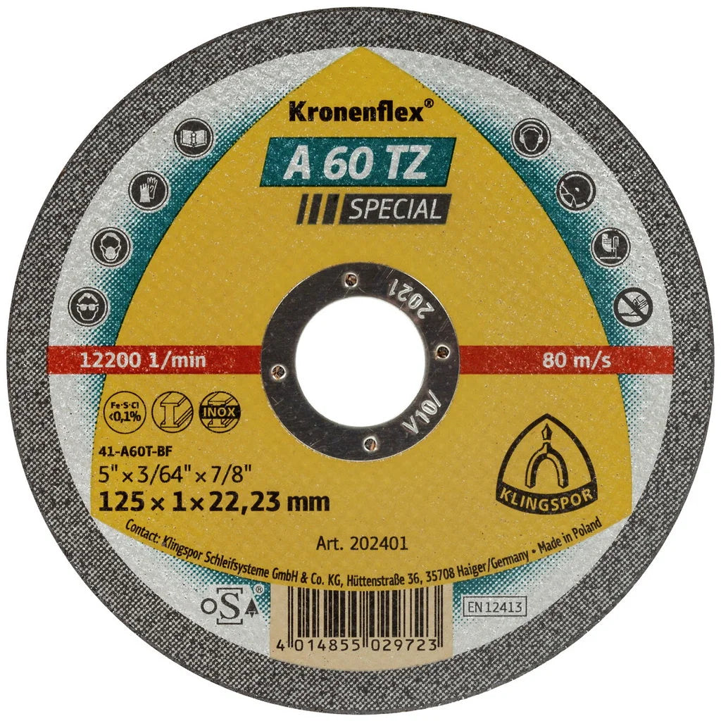KATKAISULAIKKA 125X1,0X22,2MM A60TZ SPEC