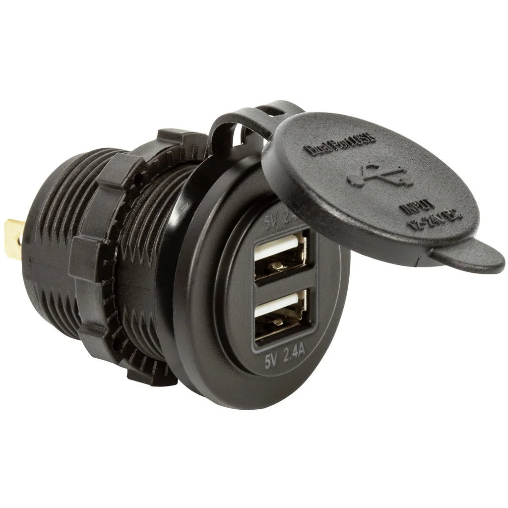 USB-RASIA 6-30V -> 5V-4.8A 2-PORTTIA