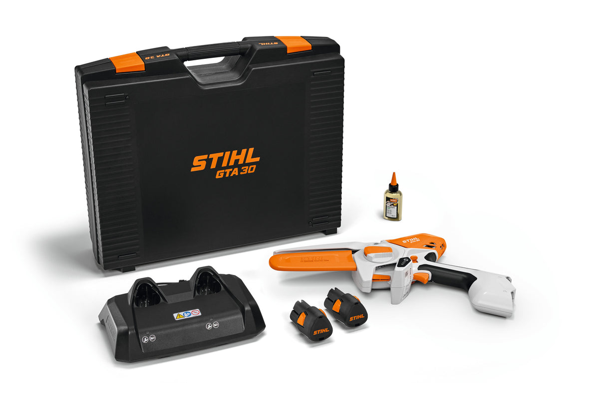STIHL GTA 30 akkuoksasaha setti (2xAS 2 akku ja AL 5-2 laturi)