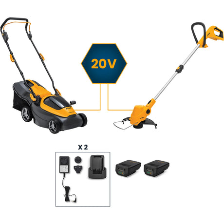 STIGA COLLECTOR 136e KIT - 20V-2x2Ah + GT 100e TRIMMERI - 20V