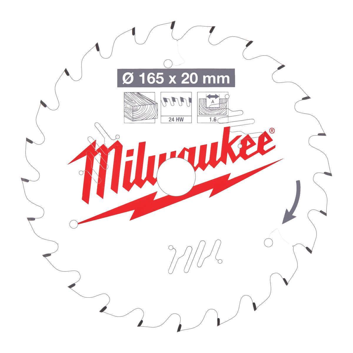 MILWAUKEE PYÖRÖSAHANT. W165X20X1.6X24