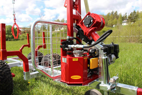 KRANMAN Metsävaunu paketti KP1120. Vaijerikuormaaja, hydrauliaggregaatti, tukijalka, TS200 saksi