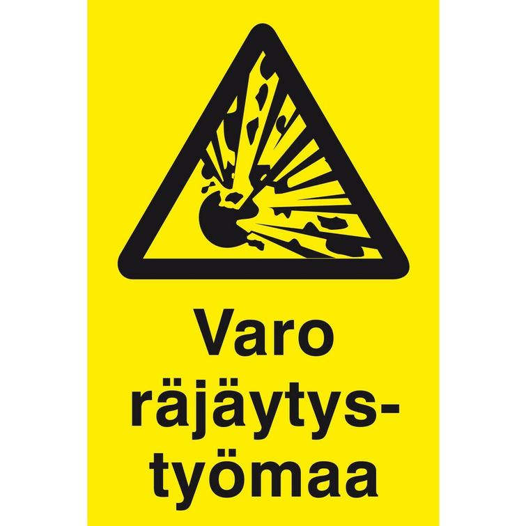 OPASTE 350X500 VARO RÄJÄYTYSTYÖMAA, MUOV TRA050