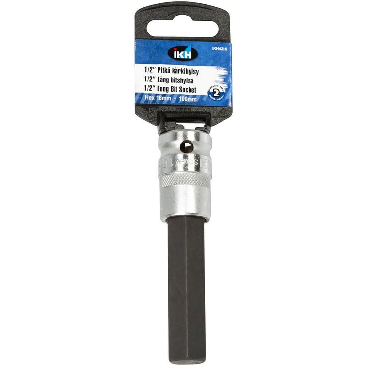 KUUSIOKOLOKÄRKIHYLSY 1/2' 16MM 100MM IKH4316