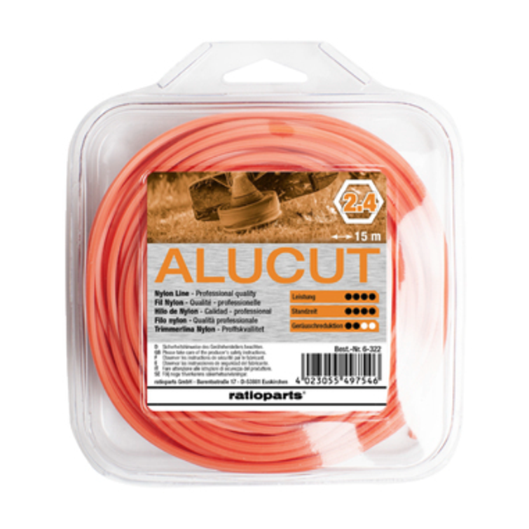 Nailonsiima kuusikulmainen Alucut 2.4 mm 15 m