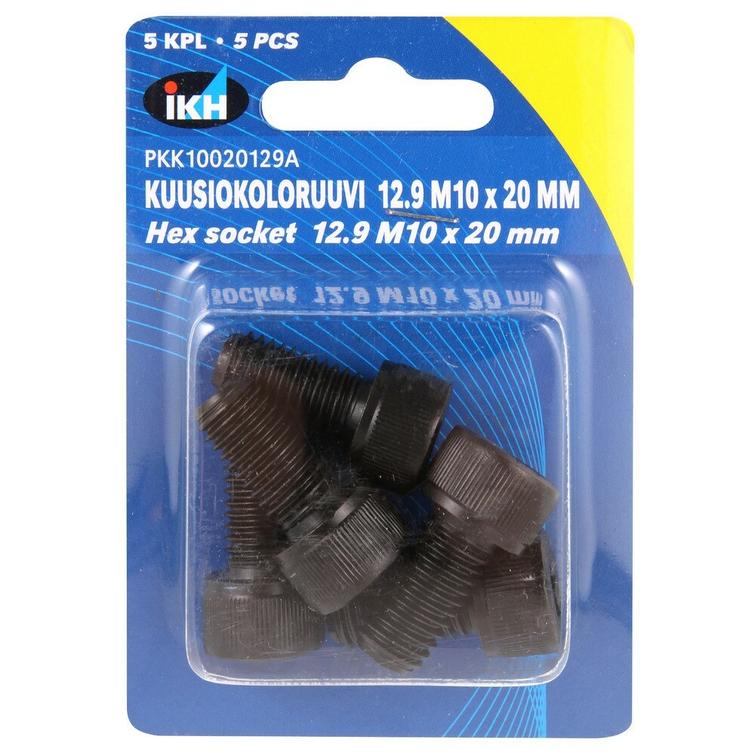 KUUSIOKOLORUUVI M10X20 12.9 5KPL DIN912 PKK10020129A