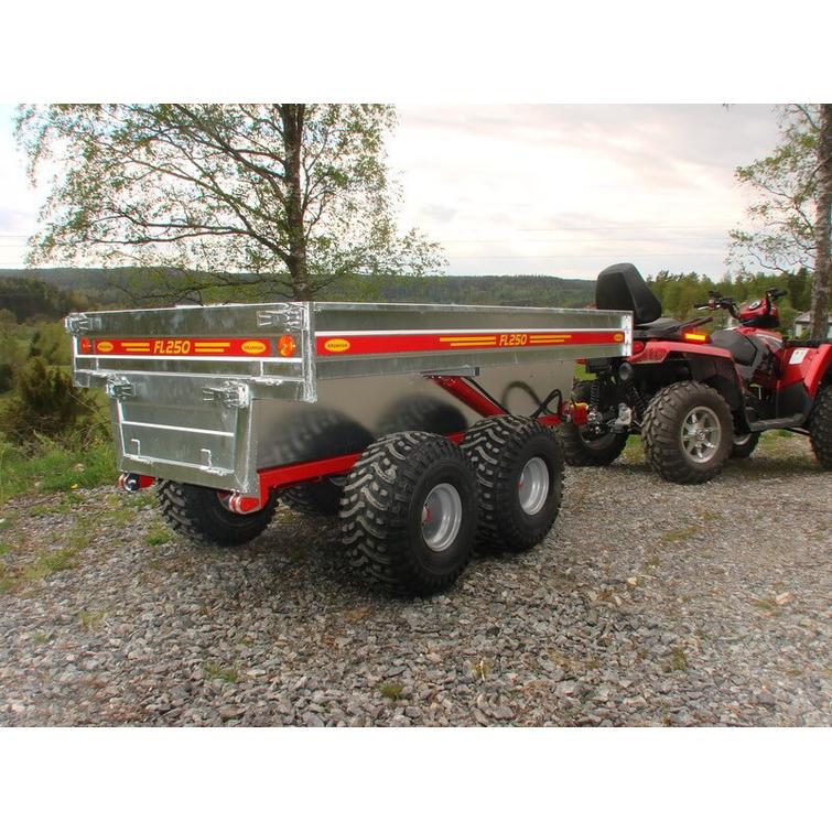 KRANMAN Dumpperivaunu FL250V, Isommat pyörät 300/65-12” 8 kankaiset. Sis. relee ja kaapeli sarja.