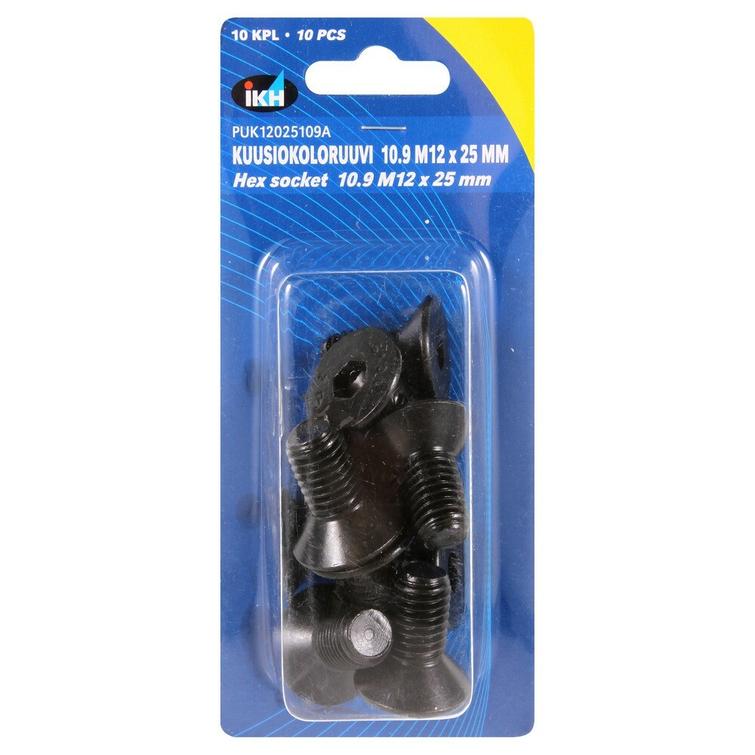 KUUSIOKOLORUUVI M12X25 10.9 10KPL UPPO D PUK12025109A