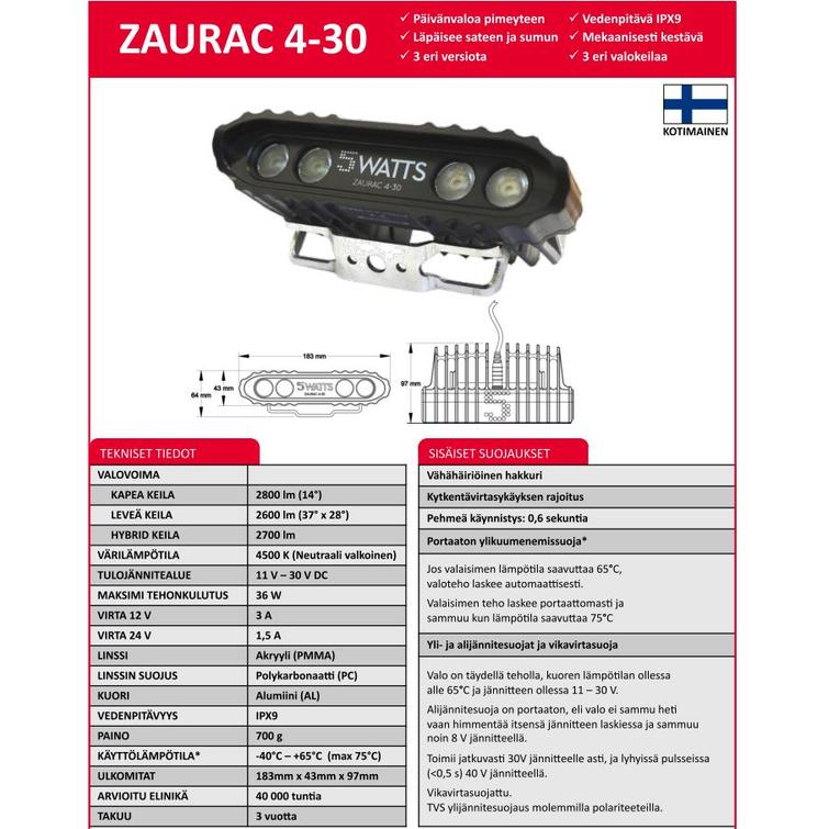 5WATTS ZAURAC 4-30 HYBRID LED-VALAISIN 5W-HYBRID