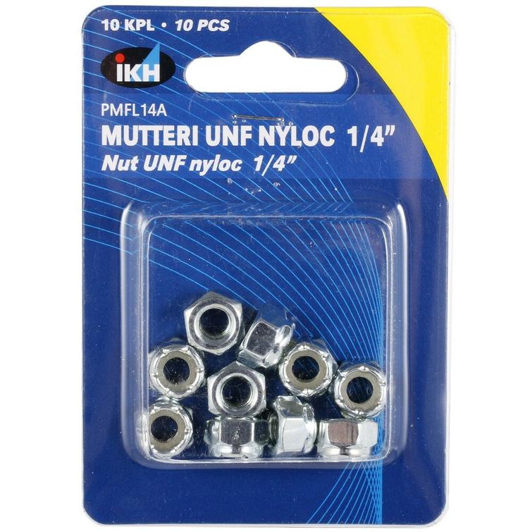 MUTTERI UNF NYLOC 1/4' 10KPL SINKITTY PMFL14A