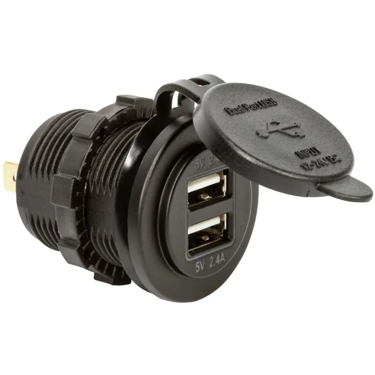 USB-RASIA 6-30V -> 5V-4.8A 2-PORTTIA