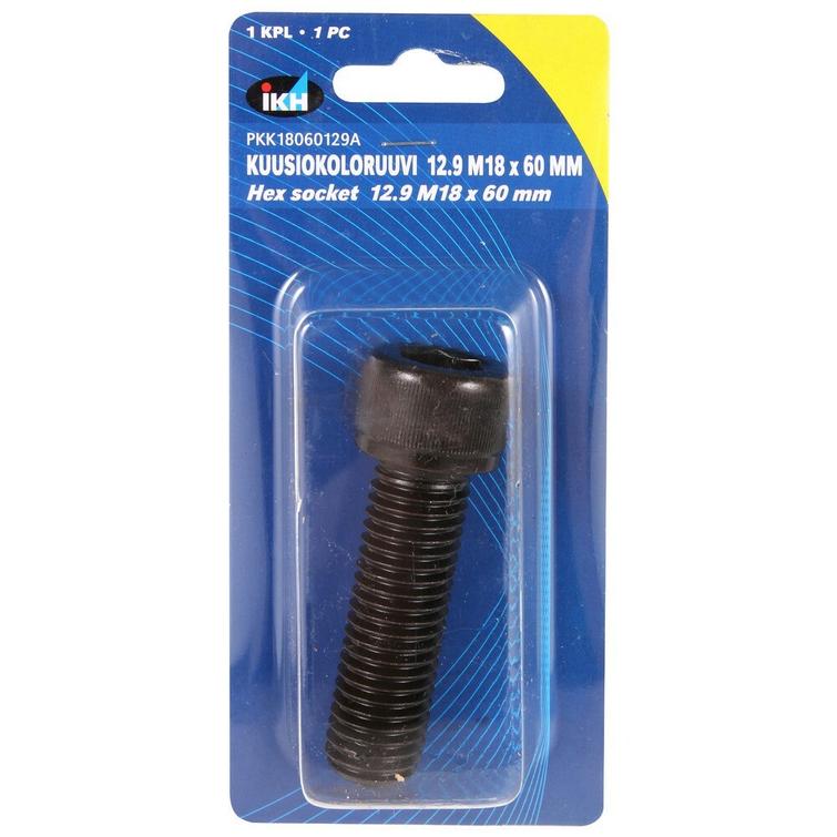 KUUSIOKOLORUUVI M18X60 12.9 1KPL DIN912 PKK18060129A