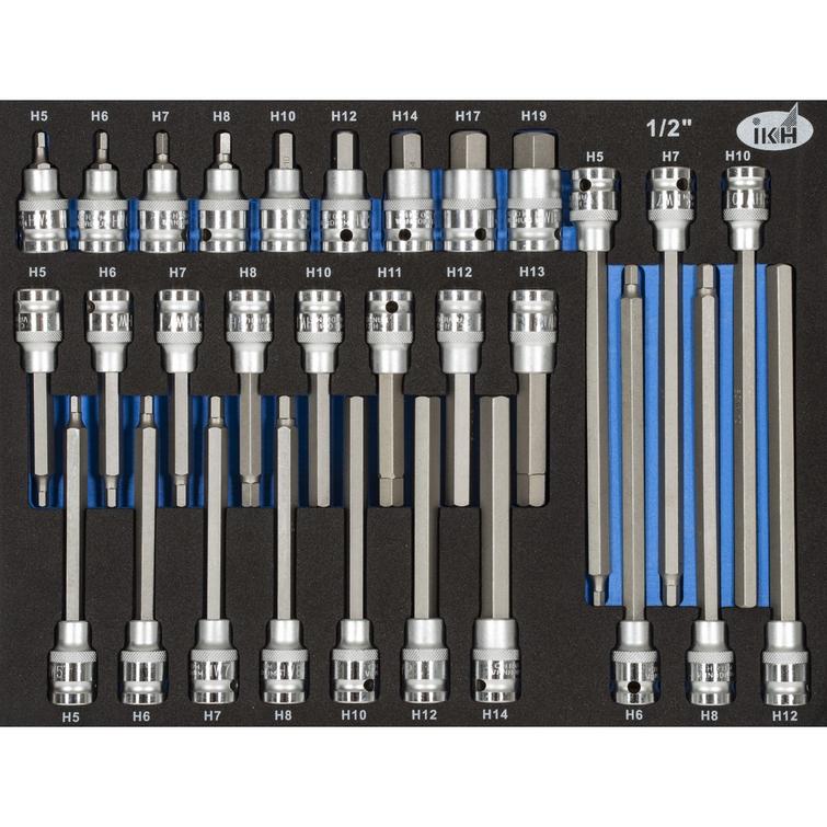 KUUSIOKOLOKÄRKIHYLSYSARJA 30-OS. 1/2' MM IKHF059
