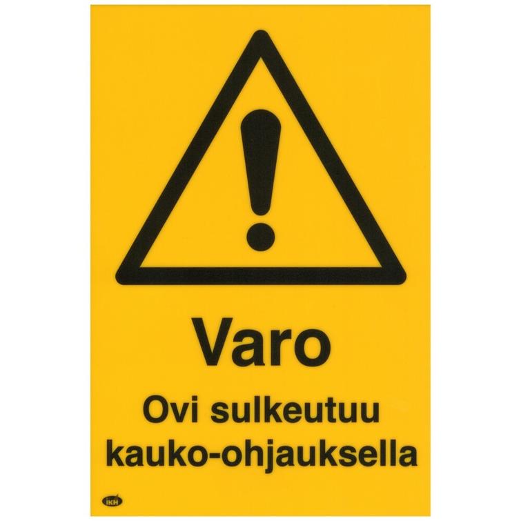 OPASTE VARO. OVI SULKEUTUU KAUKO-OHJAUK. TRA120M