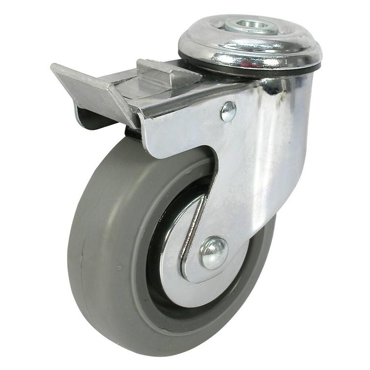 PYÖRÄ VAUNUN KÄÄNT.JARRUL.80MM HARMAA XPS08024HJ