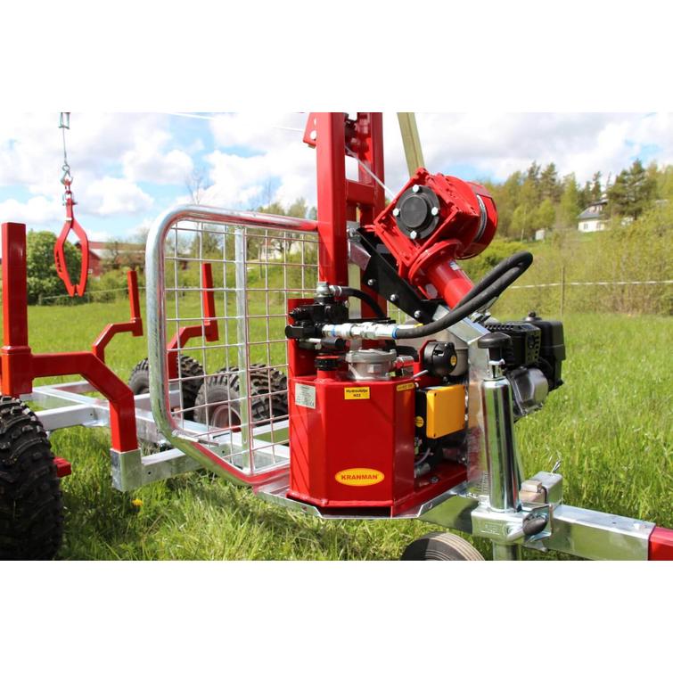 KRANMAN Metsävaunu paketti KP1120. Vaijerikuormaaja, hydrauliaggregaatti, tukijalka, TS200 saksi
