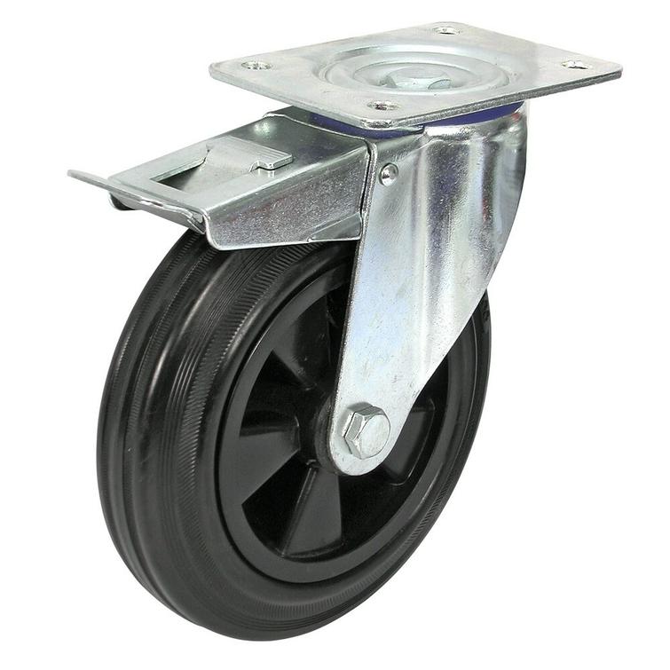 PYÖRÄ VAUNUN 125MM MUSTA KÄÄNT/JARRU XPJ12540