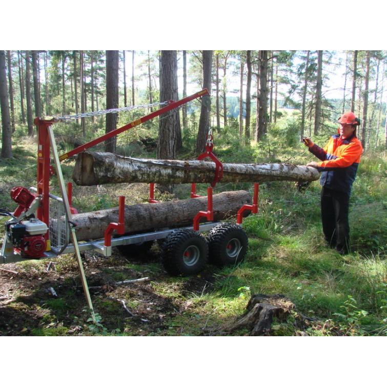 KRANMAN Metsävaunu paketti KP1120. Vaijerikuormaaja, hydrauliaggregaatti, tukijalka, TS200 saksi