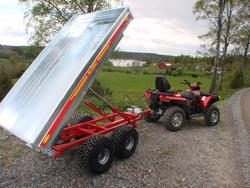 KRANMAN Dumpperivaunu FL250V, Isommat py&ouml;r&auml;t 300/65-12&rdquo; 8 kankaiset. Sis. relee ja kaapeli sarja.