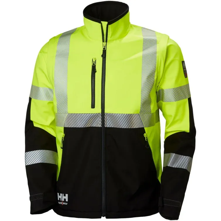 HELLY HANSEN SOFTSHELL TAKKI 3XL ICU FL.KELT/MUSTA LK3 EN20471