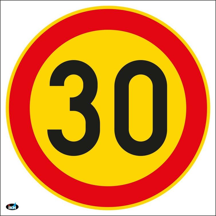 OPASTE NOPEUSRAJOITUS 30KM/H 200X200 MUO TRA144M