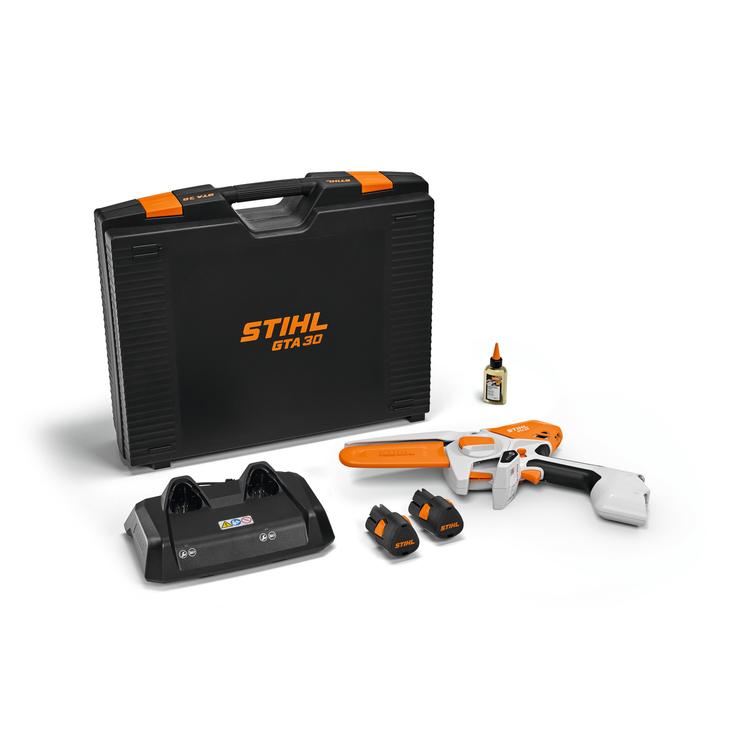 STIHL GTA 30 akkuoksasaha setti (2xAS 2 akku ja AL 5-2 laturi)