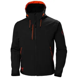 HELLY HANSEN SOFTSHELL TAKKI XL CHELSEA EVO MUSTA/ORANSSI