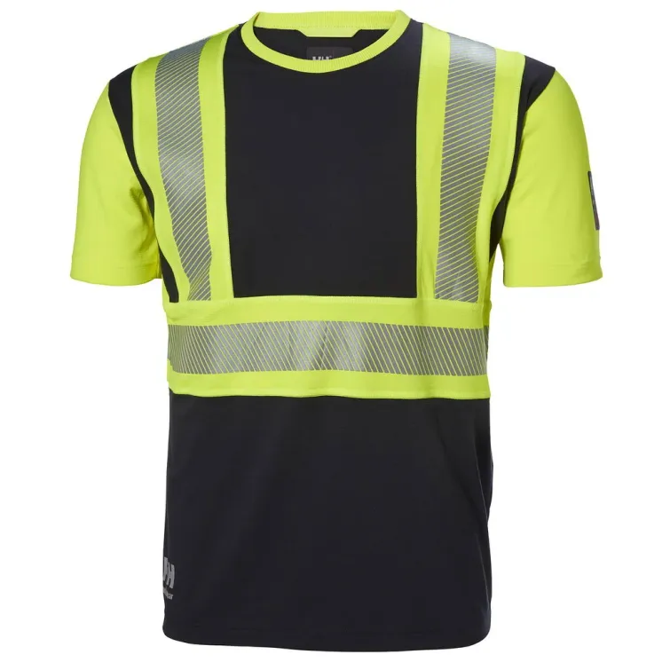 HELLY HANSEN T-PAITA XL ICU FL.KELT/MUSTA LK1 EN20471