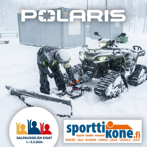 Sporttikone Polaris prospector pack / Salpausselän kisojen virallisia yhteistyökumppaneita